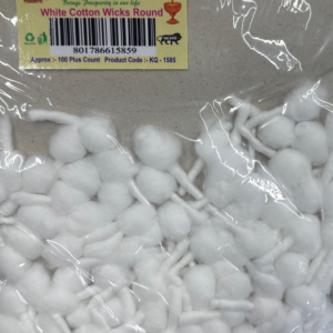 KQ WHITE COTTON WICKS ROUND-100 CT