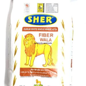SHER - DURUM WHITE WHOLE WHEAT ATTA - 20LB- code888